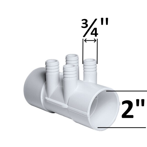 Fördelare 2" 4P F/F PVC