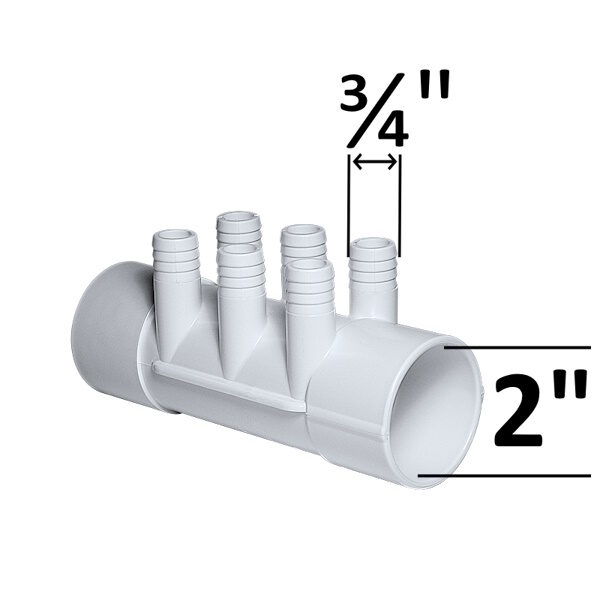 Fördelare 2" 6P F/F PVC